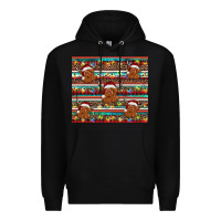 Black christmas turquoise serape highland cow Premium Hoodie - BarkalooDesign
