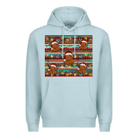 Blue Mist christmas turquoise serape highland cow Premium Hoodie - BarkalooDesign