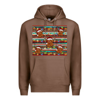 Chestnut christmas turquoise serape highland cow Premium Hoodie - BarkalooDesign