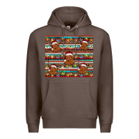 Coffee christmas turquoise serape highland cow Premium Hoodie - BarkalooDesign