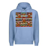 Colony Blue christmas turquoise serape highland cow Premium Hoodie - BarkalooDesign