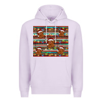 Lilac christmas turquoise serape highland cow Premium Hoodie - BarkalooDesign