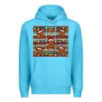 Ocean Blue christmas turquoise serape highland cow Premium Hoodie - BarkalooDesign