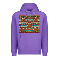 Purple christmas turquoise serape highland cow Premium Hoodie - BarkalooDesign
