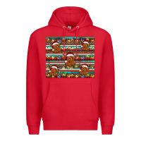 Red christmas turquoise serape highland cow Premium Hoodie - BarkalooDesign