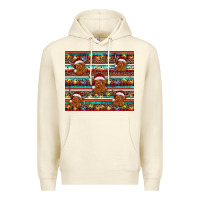 Sandshell christmas turquoise serape highland cow Premium Hoodie - BarkalooDesign