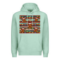Seafoam christmas turquoise serape highland cow Premium Hoodie - BarkalooDesign