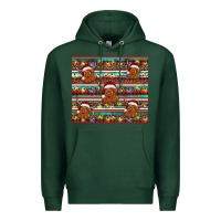 Sports Green christmas turquoise serape highland cow Premium Hoodie - BarkalooDesign