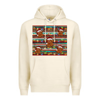 Tofu christmas turquoise serape highland cow Premium Hoodie - BarkalooDesign