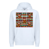 White christmas turquoise serape highland cow Premium Hoodie - BarkalooDesign