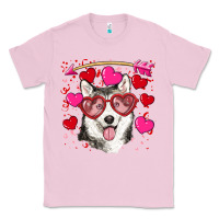 Bubblegum Pink Valentine's day husky Classic Tee - RanaPortraitStore