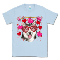 Dusty Blue Valentine's day husky Classic Tee - RanaPortraitStore