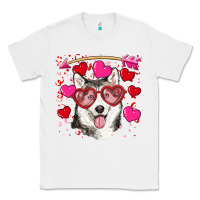 White Valentine's day husky Classic Tee - RanaPortraitStore