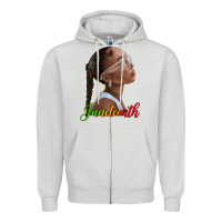 Dove Grey juneteenth black woman Zipper Hoodie - texasbilliewilder