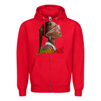 Red juneteenth black woman Zipper Hoodie - texasbilliewilder