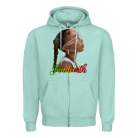 Seafoam juneteenth black woman Zipper Hoodie - texasbilliewilder