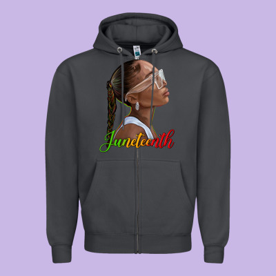 Zipper Hoodie juneteenth black woman