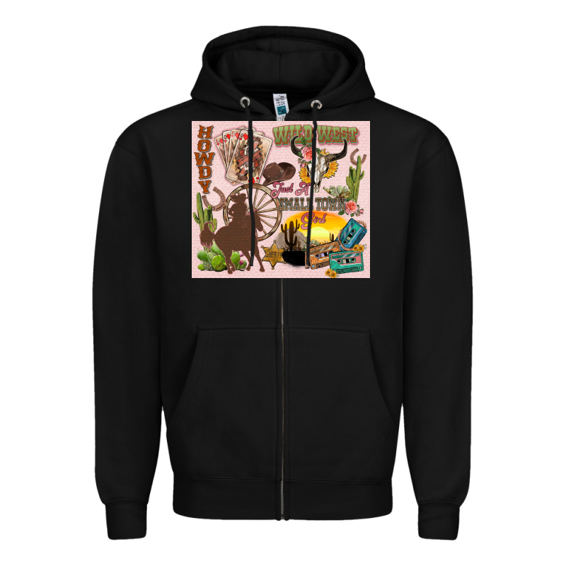 Wild West Western Zipper Hoodie by Zillion Design Studio | Teevron