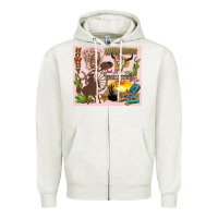 Oatmeal Heather wild west western Zipper Hoodie - Zillion Design Studio