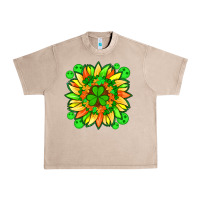 French Oak sunflower with st patricks smiley face and shamrock with glitter Urban Heavy Tee - Artiststas