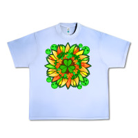Grape Ice sunflower with st patricks smiley face and shamrock with glitter Urban Heavy Tee - Artiststas