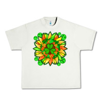Pistachio sunflower with st patricks smiley face and shamrock with glitter Urban Heavy Tee - Artiststas