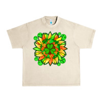 Sandshell sunflower with st patricks smiley face and shamrock with glitter Urban Heavy Tee - Artiststas