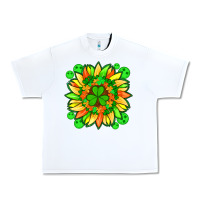 White sunflower with st patricks smiley face and shamrock with glitter Urban Heavy Tee - Artiststas
