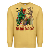 Antique Gold Skeleton tis the season Premium Sweatshirt - FaDigitalArtStudio