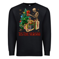Black Skeleton tis the season Premium Sweatshirt - FaDigitalArtStudio