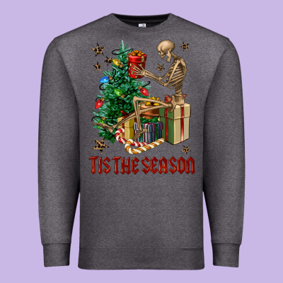 Skeleton Tis The Season Premium Sweatshirt Designed By Fadigitalartstudio