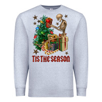 Heather Grey Skeleton tis the season Premium Sweatshirt - FaDigitalArtStudio