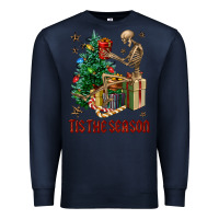Navy Skeleton tis the season Premium Sweatshirt - FaDigitalArtStudio