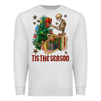 Oatmeal Heather Skeleton tis the season Premium Sweatshirt - FaDigitalArtStudio