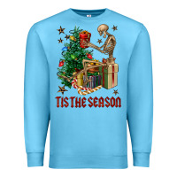 Ocean Blue Skeleton tis the season Premium Sweatshirt - FaDigitalArtStudio