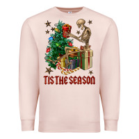 Pale Pink Skeleton tis the season Premium Sweatshirt - FaDigitalArtStudio