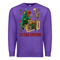 Purple Skeleton tis the season Premium Sweatshirt - FaDigitalArtStudio