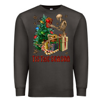 Smoke Skeleton tis the season Premium Sweatshirt - FaDigitalArtStudio