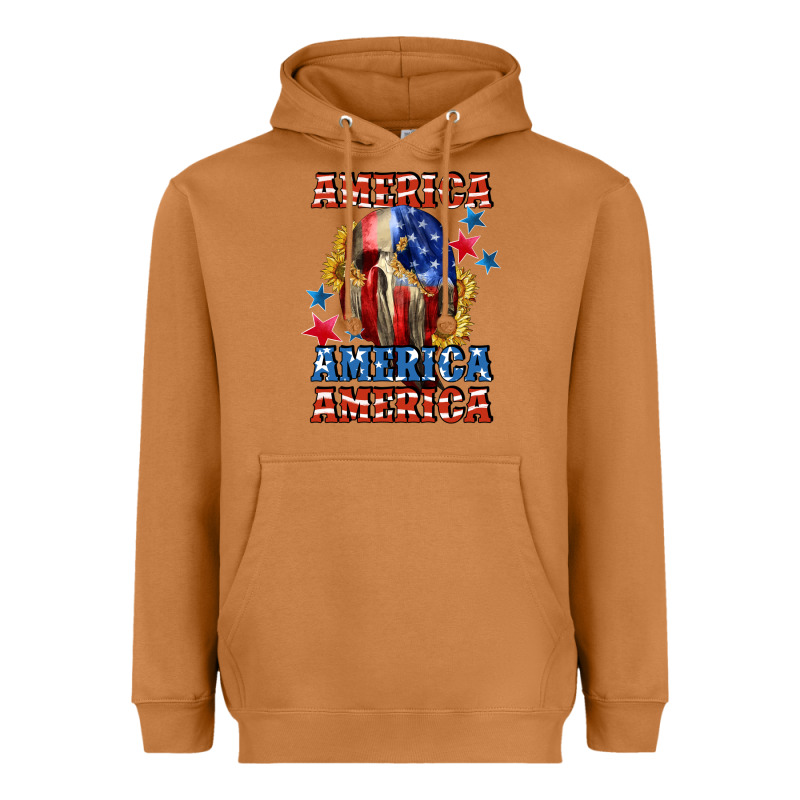 America Skeleton 4th Of July Heavyweight Hoodie by CowGirlArtShop | Teevron