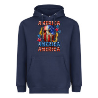 Navy America skeleton 4th of july Heavyweight Hoodie - CowGirlArtShop