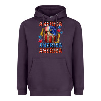 Plum America skeleton 4th of july Heavyweight Hoodie - CowGirlArtShop
