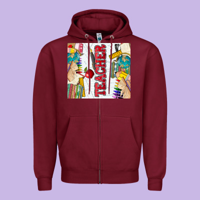 Teacher Zipper Hoodie Designed By Zillion Design Studio