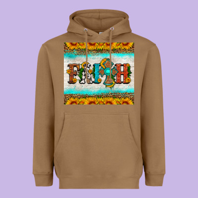 Faith Cross And Sunflower Tumbler Heavyweight Hoodie Designed By Hra Design Shop