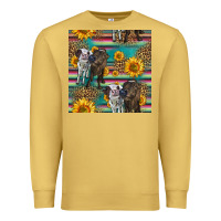 Antique Gold two cute heifers seamless pattern Premium Sweatshirt - HRA Design Shop