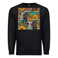 Black two cute heifers seamless pattern Premium Sweatshirt - HRA Design Shop