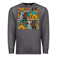 Charcoal Heather two cute heifers seamless pattern Premium Sweatshirt - HRA Design Shop