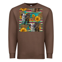 Chestnut two cute heifers seamless pattern Premium Sweatshirt - HRA Design Shop