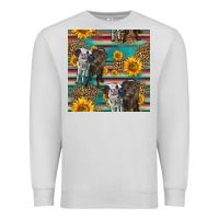 Dove Grey two cute heifers seamless pattern Premium Sweatshirt - HRA Design Shop