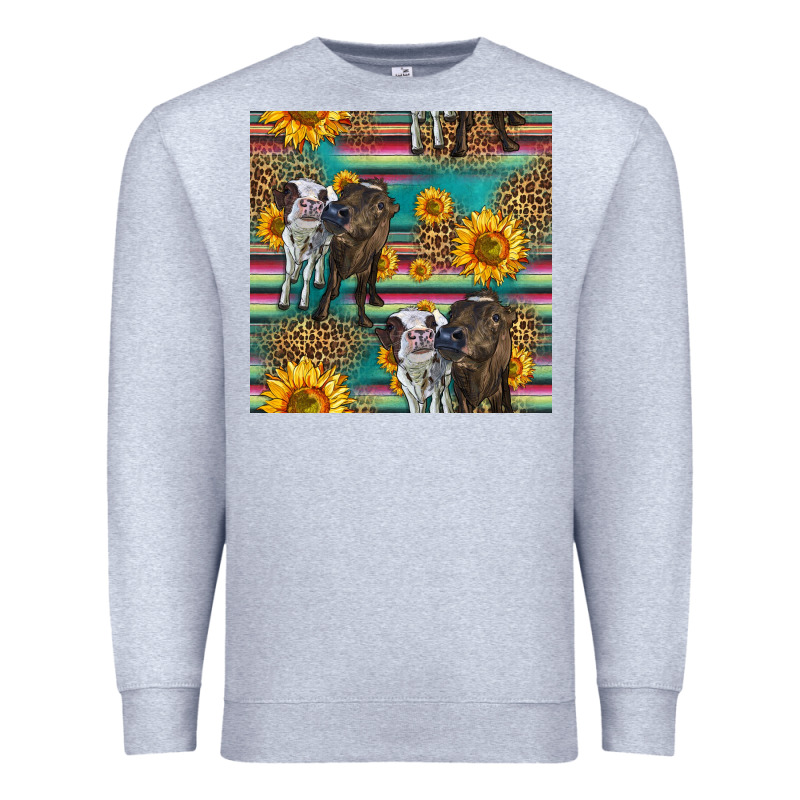 Two Cute Heifers Seamless Pattern Premium Sweatshirt by HRA Design Shop | Teevron
