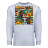 Heather Grey two cute heifers seamless pattern Premium Sweatshirt - HRA Design Shop